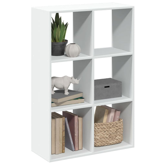 vidaXL Librería divisora madera ingeniería blanco 69,5x29x103,5 cm