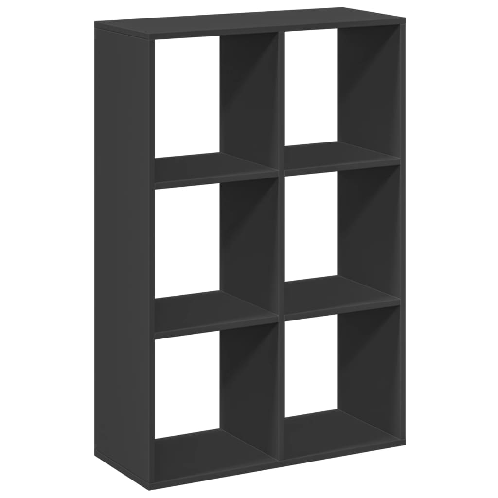 vidaXL Librería divisora madera de ingeniería negra 69,5x29x103,5 cm