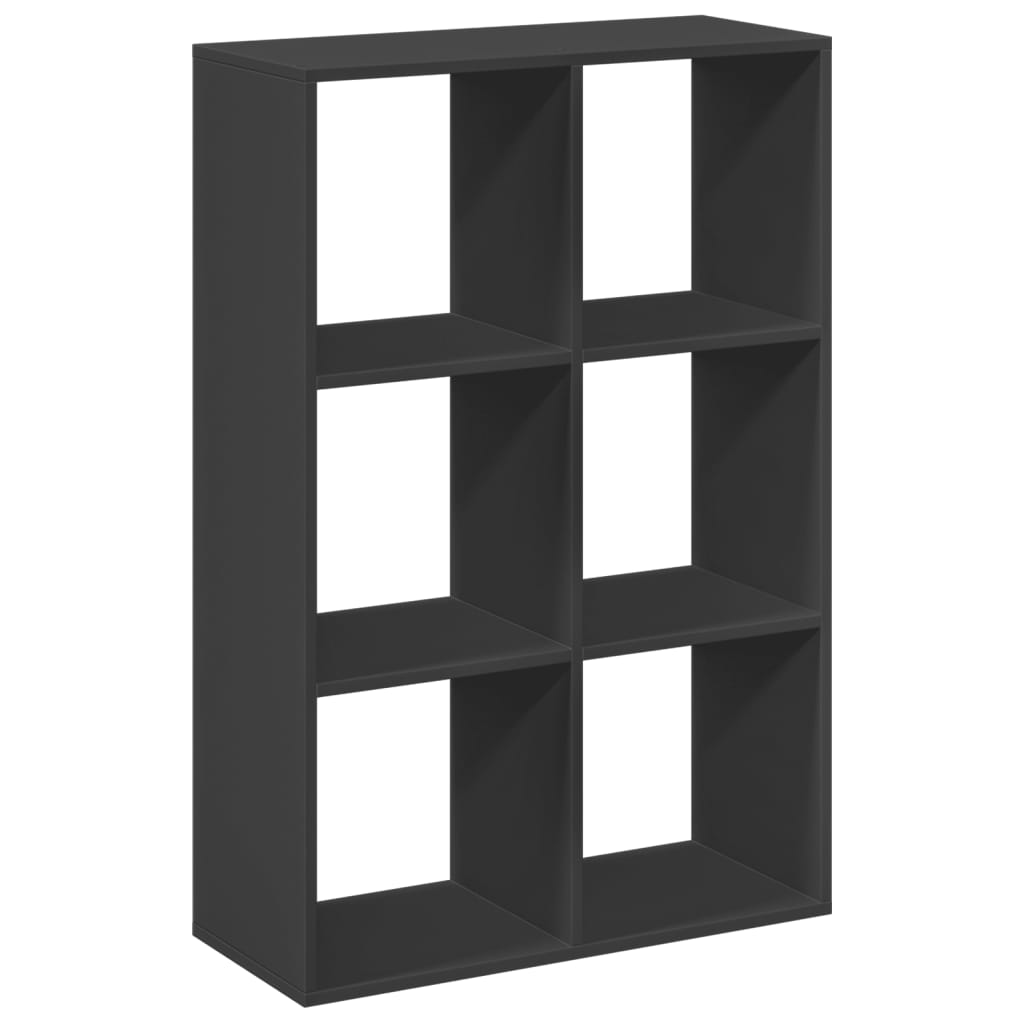 vidaXL Librería divisora madera de ingeniería negra 69,5x29x103,5 cm