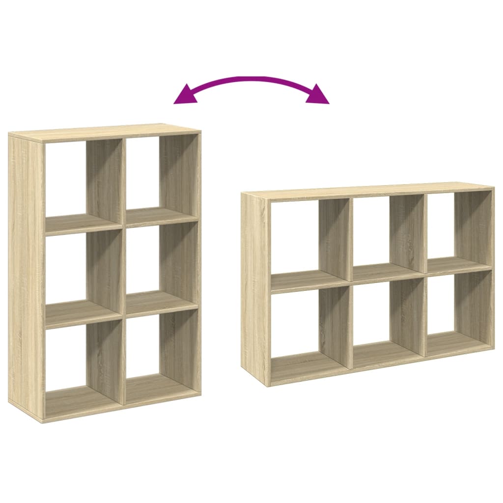 vidaXL Librería divisor madera ingeniería roble Sonoma 69,5x29x103,5cm