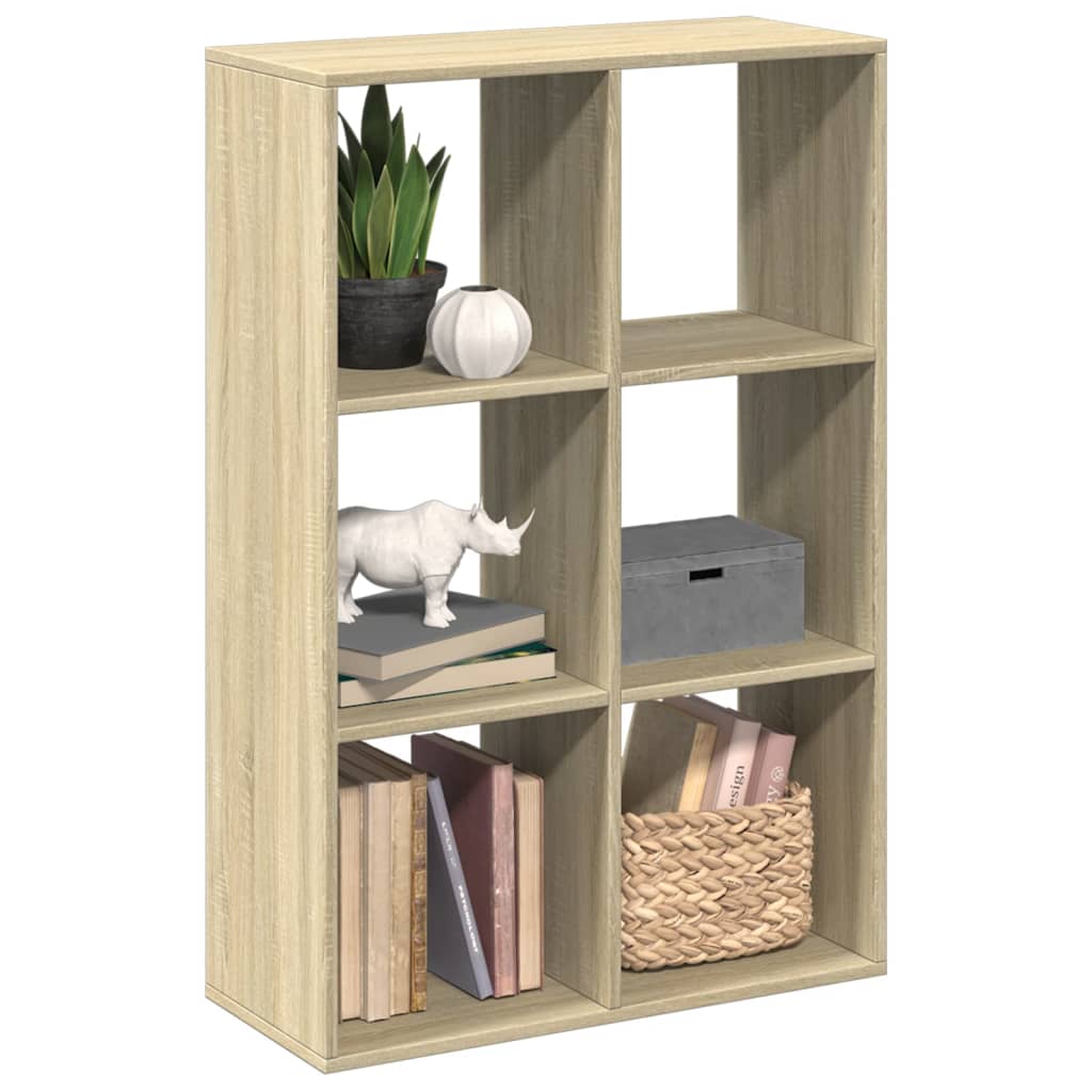 vidaXL Librería divisor madera ingeniería roble Sonoma 69,5x29x103,5cm