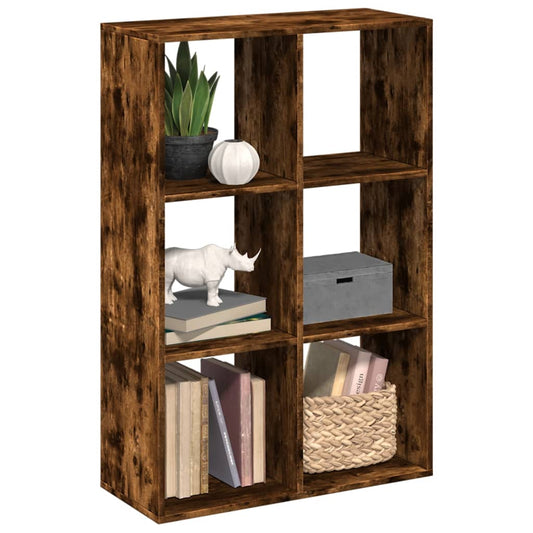 vidaXL Librería divisora madera roble ahumado 69,5x29x103,5 cm