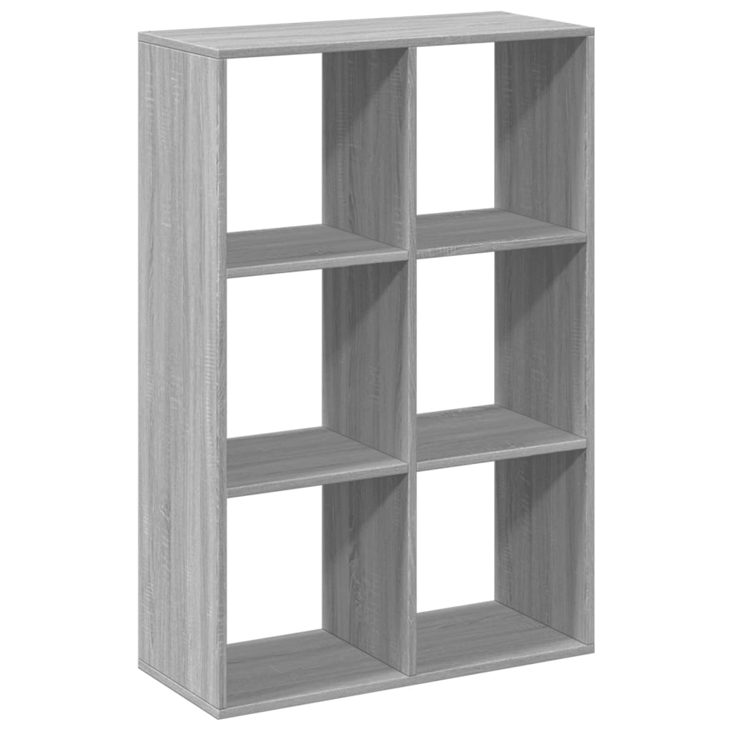 vidaXL Librería divisor madera ingeniería gris Sonoma 69,5x29x103,5 cm