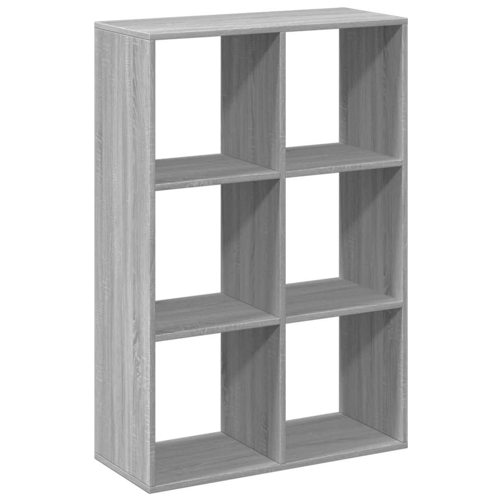 vidaXL Librería divisor madera ingeniería gris Sonoma 69,5x29x103,5 cm