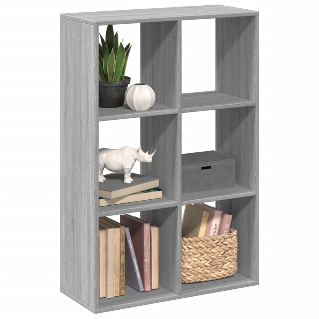 vidaXL Librería divisor madera ingeniería gris Sonoma 69,5x29x103,5 cm