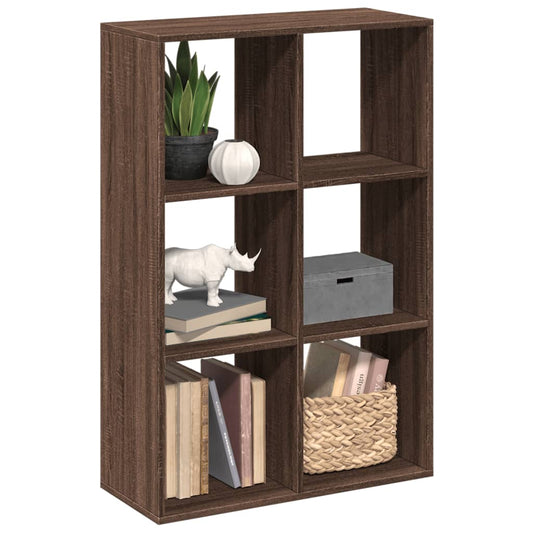 vidaXL Librería divisor madera ingeniería marrón roble 69,5x29x103,5cm