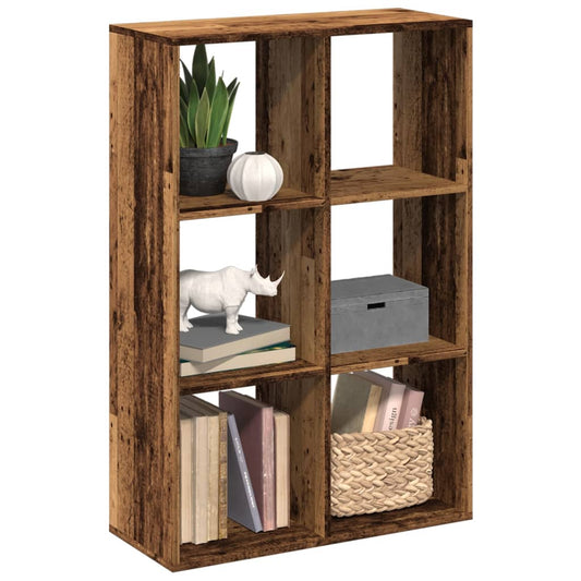 vidaXL Librería divisora madera ingeniería envejecida 69,5x29x103,5 cm