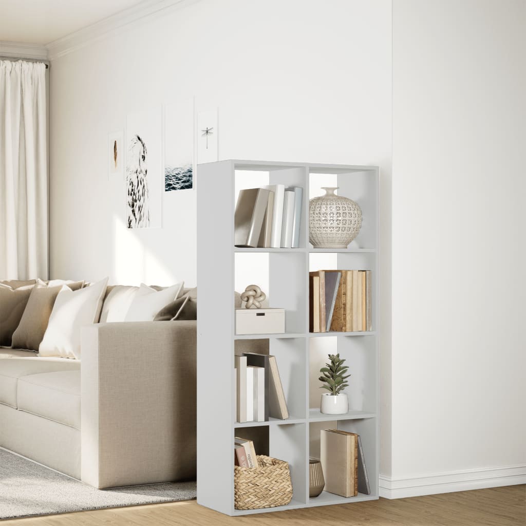 vidaXL Librería divisora madera ingeniería blanco 69,5x29x137,5 cm