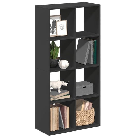 vidaXL Librería divisora madera de ingeniería negra 69,5x29x137,5 cm