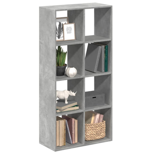 vidaXL Librería divisora madera gris hormigón 69,5x29x137,5 cm