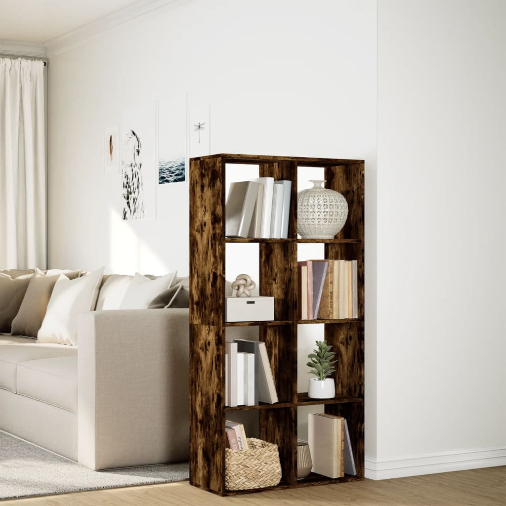 vidaXL Librería divisora madera roble ahumado 69,5x29x137,5cm