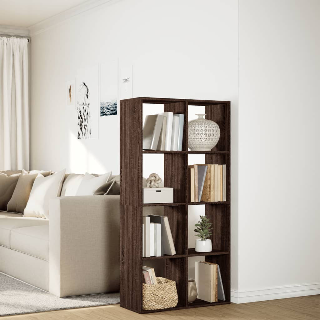 vidaXL Librería divisor madera ingeniería marrón roble 69,5x29x137,5cm