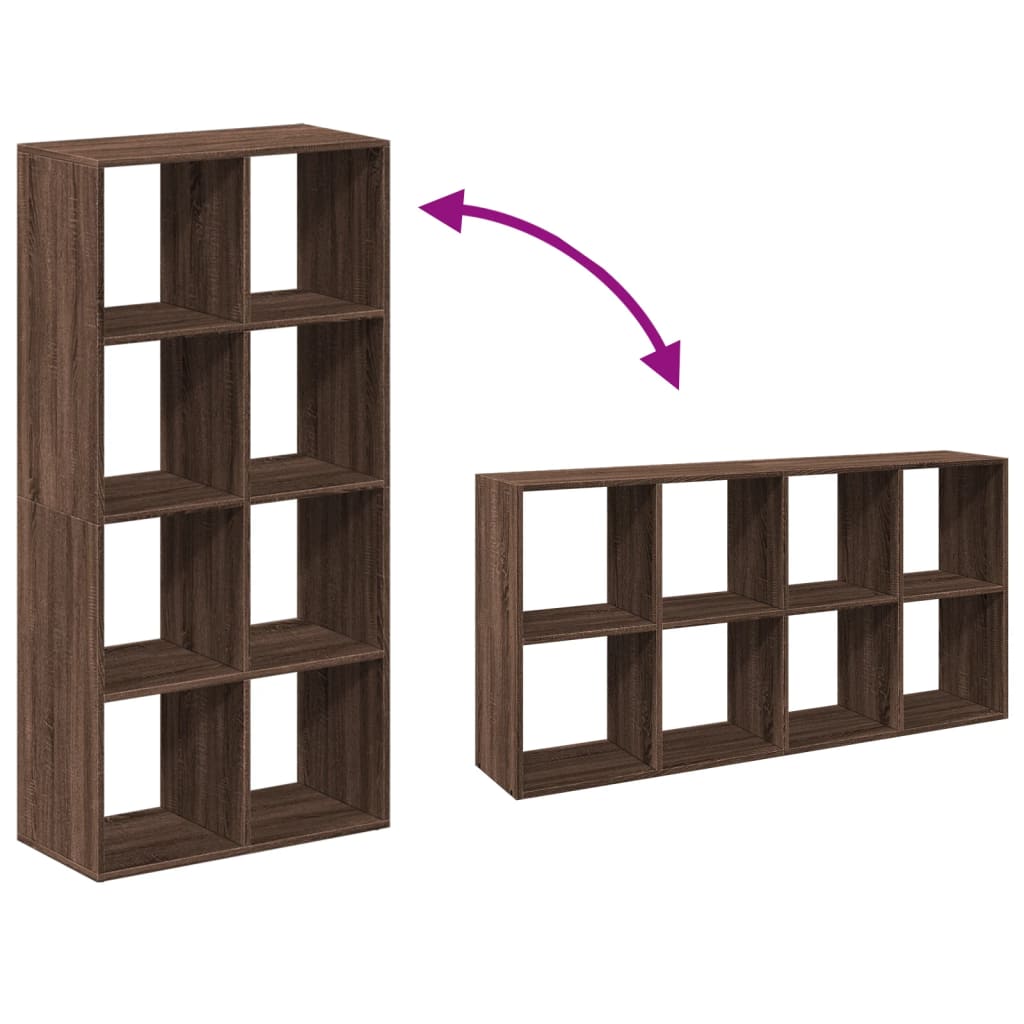 vidaXL Librería divisor madera ingeniería marrón roble 69,5x29x137,5cm