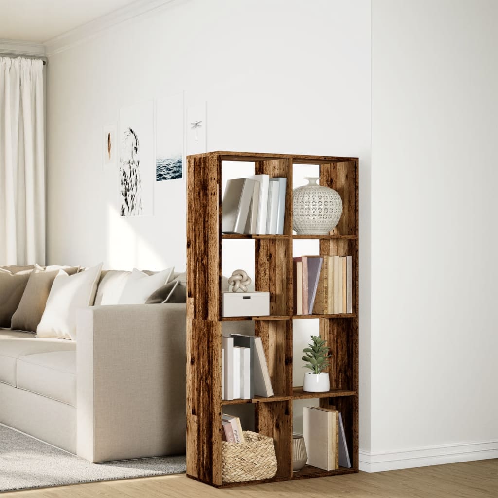 vidaXL Librería divisor madera ingeniería envejecida 69,5x29x137,5 cm