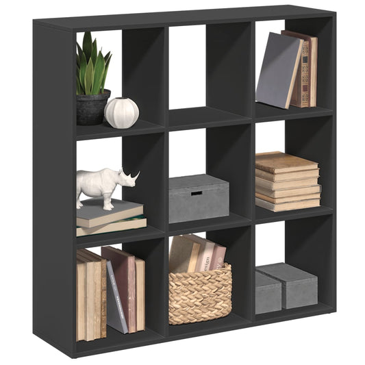 vidaXL Librería divisora madera de ingeniería negra 102x29x103,5 cm