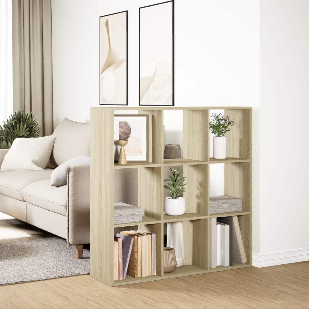 vidaXL Librería divisor madera ingeniería roble Sonoma 102x29x103,5 cm