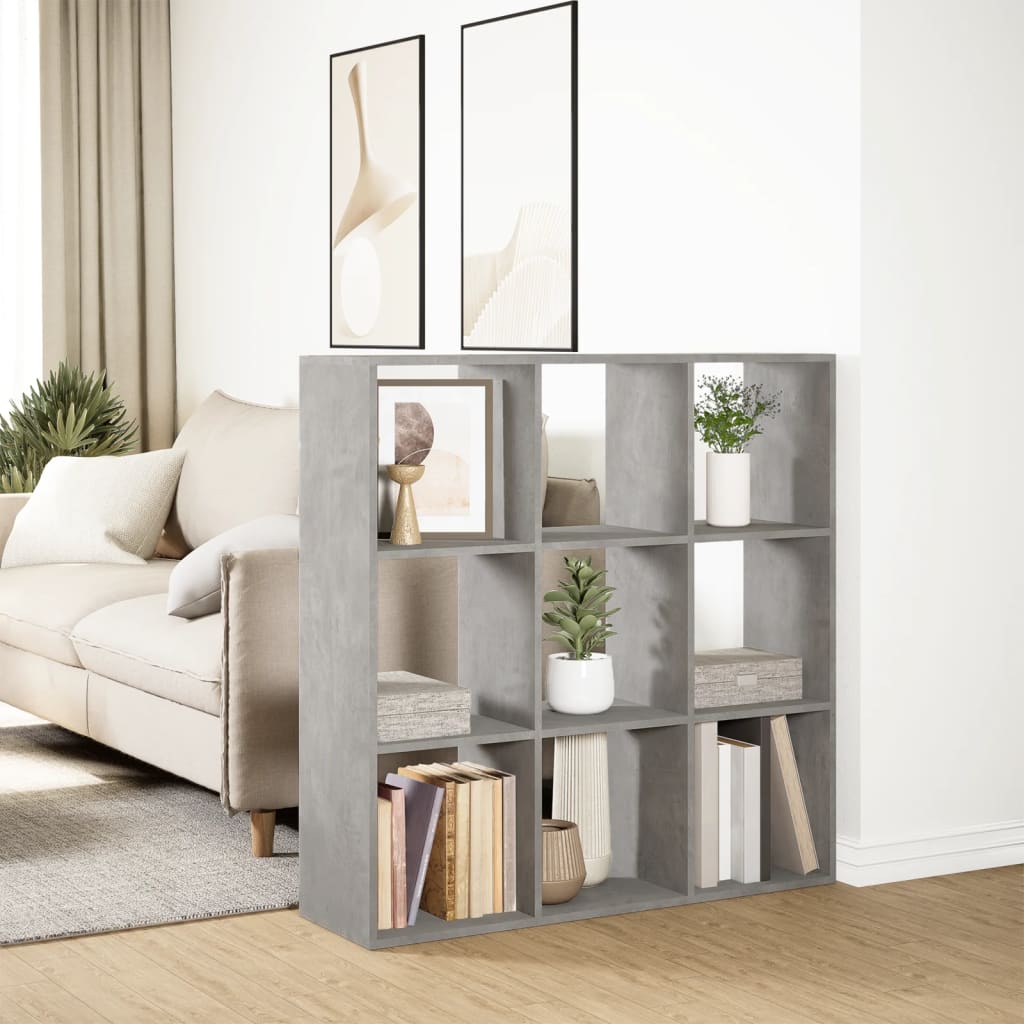 vidaXL Librería divisora madera gris hormigón 102x29x103,5 cm