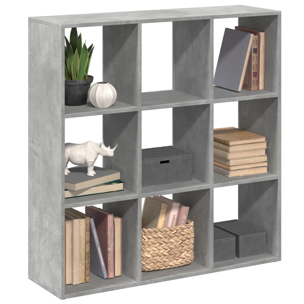 vidaXL Librería divisora madera gris hormigón 102x29x103,5 cm