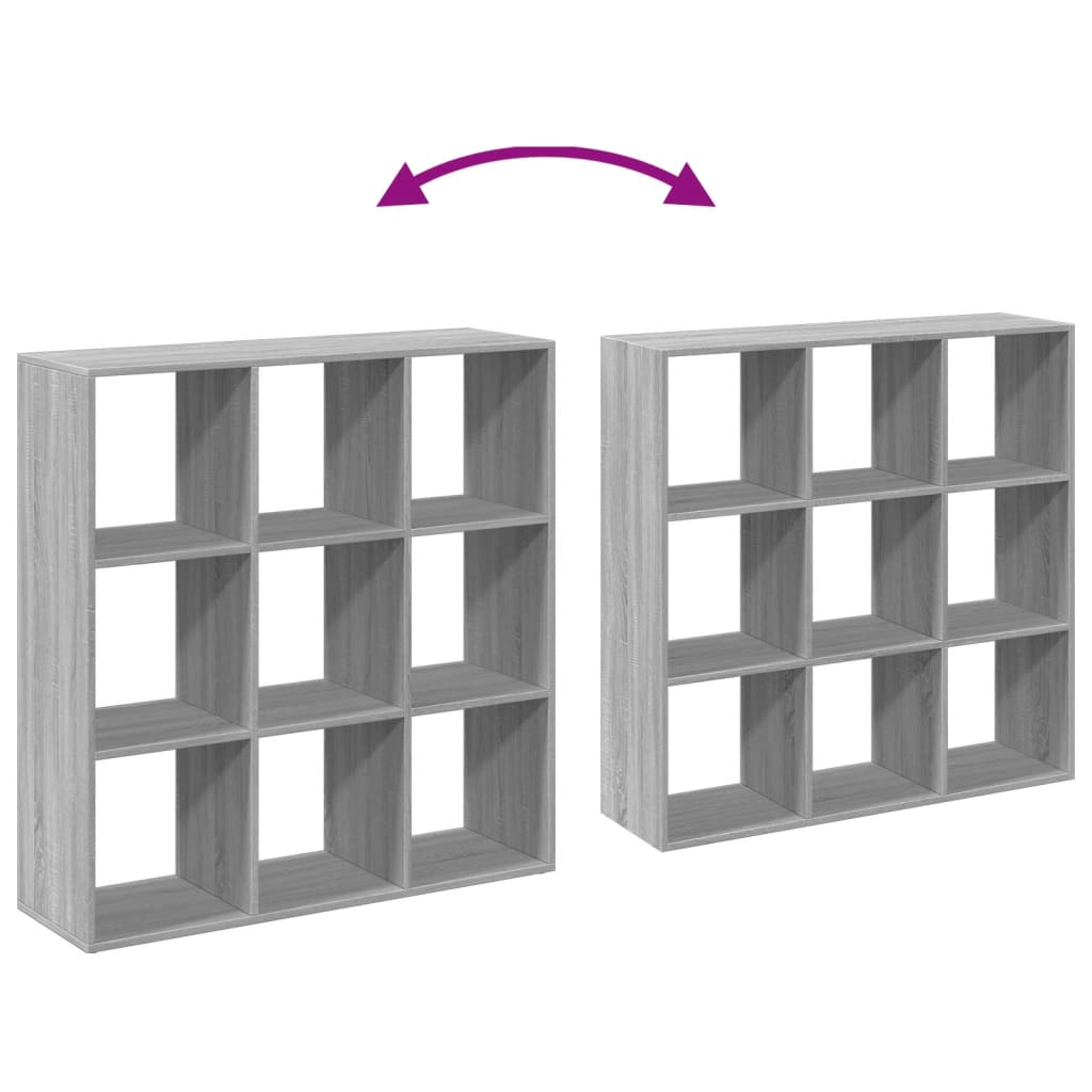 vidaXL Librería divisor madera ingeniería gris Sonoma 102x29x103,5 cm