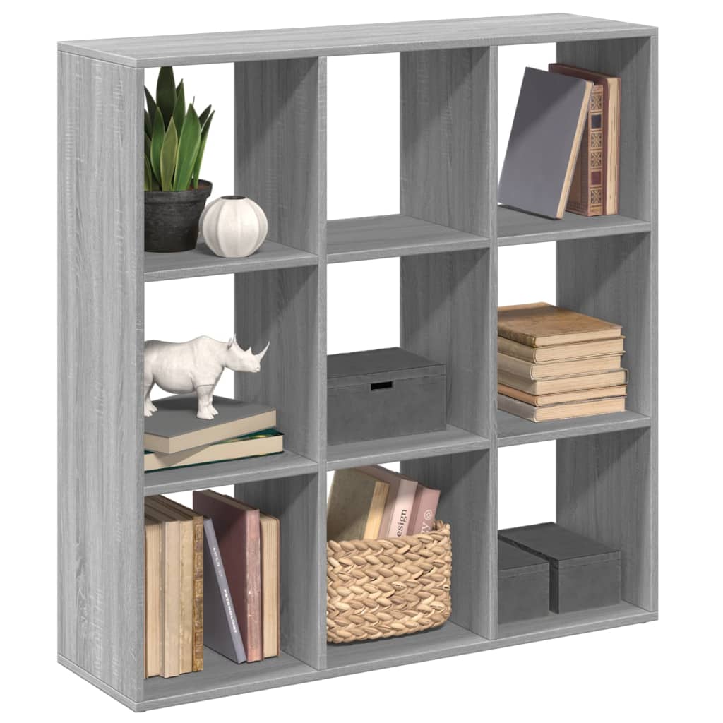 vidaXL Librería divisor madera ingeniería gris Sonoma 102x29x103,5 cm