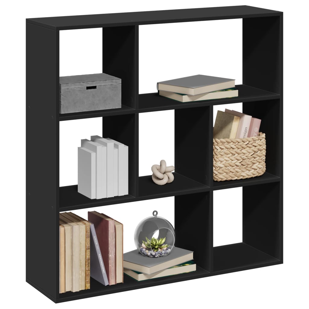 vidaXL Librería divisora madera de ingeniería negra 102x29x103,5 cm