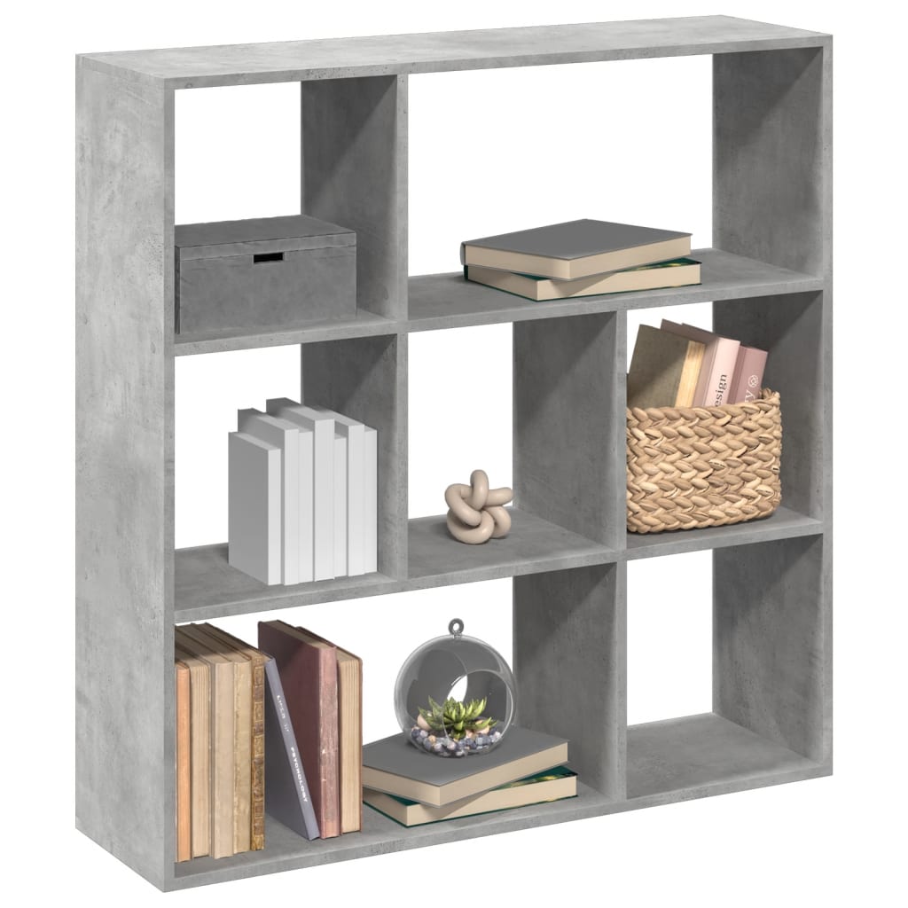 vidaXL Librería divisora madera gris hormigón 102x29x103,5 cm