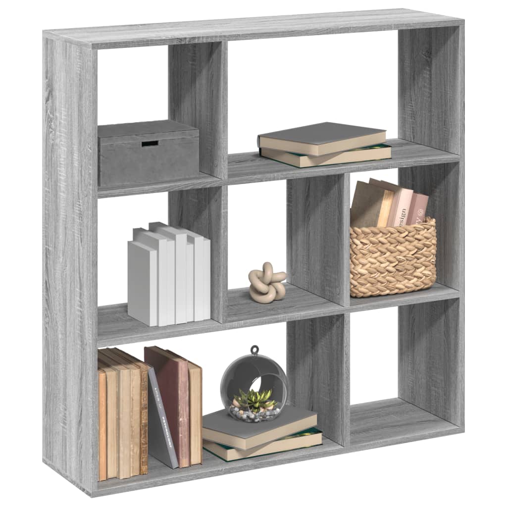 vidaXL Librería divisor madera ingeniería gris Sonoma 102x29x103,5 cm