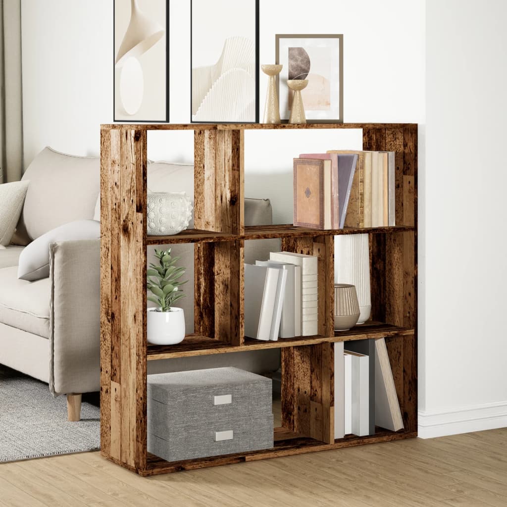 vidaXL Librería divisora madera ingeniería envejecida 102x29x103,5 cm