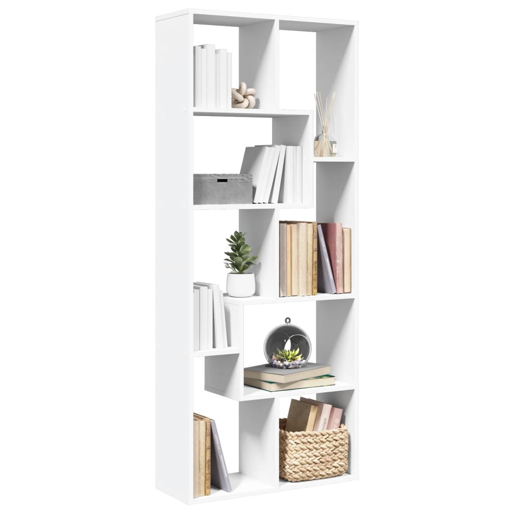 vidaXL Librería divisora madera ingeniería blanca 67x25x161,5 cm