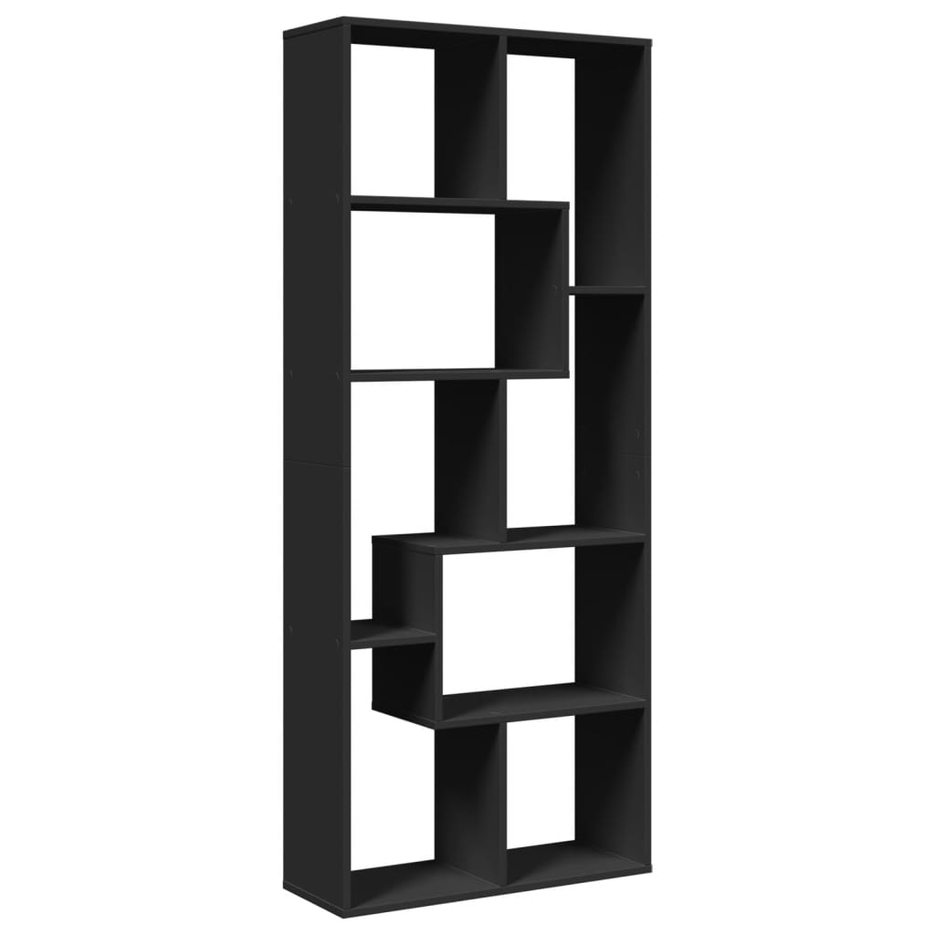 vidaXL Librería divisora madera de ingeniería negra 67x25x161,5 cm