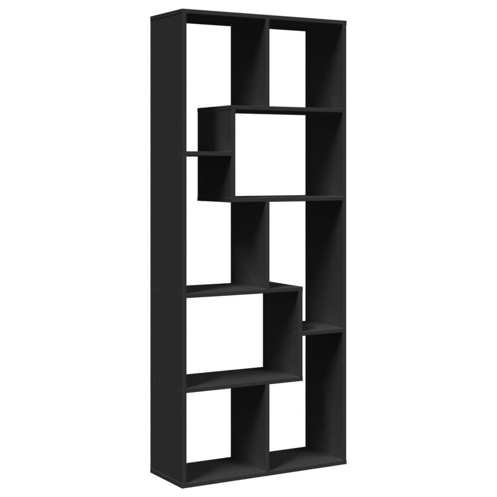 vidaXL Librería divisora madera de ingeniería negra 67x25x161,5 cm