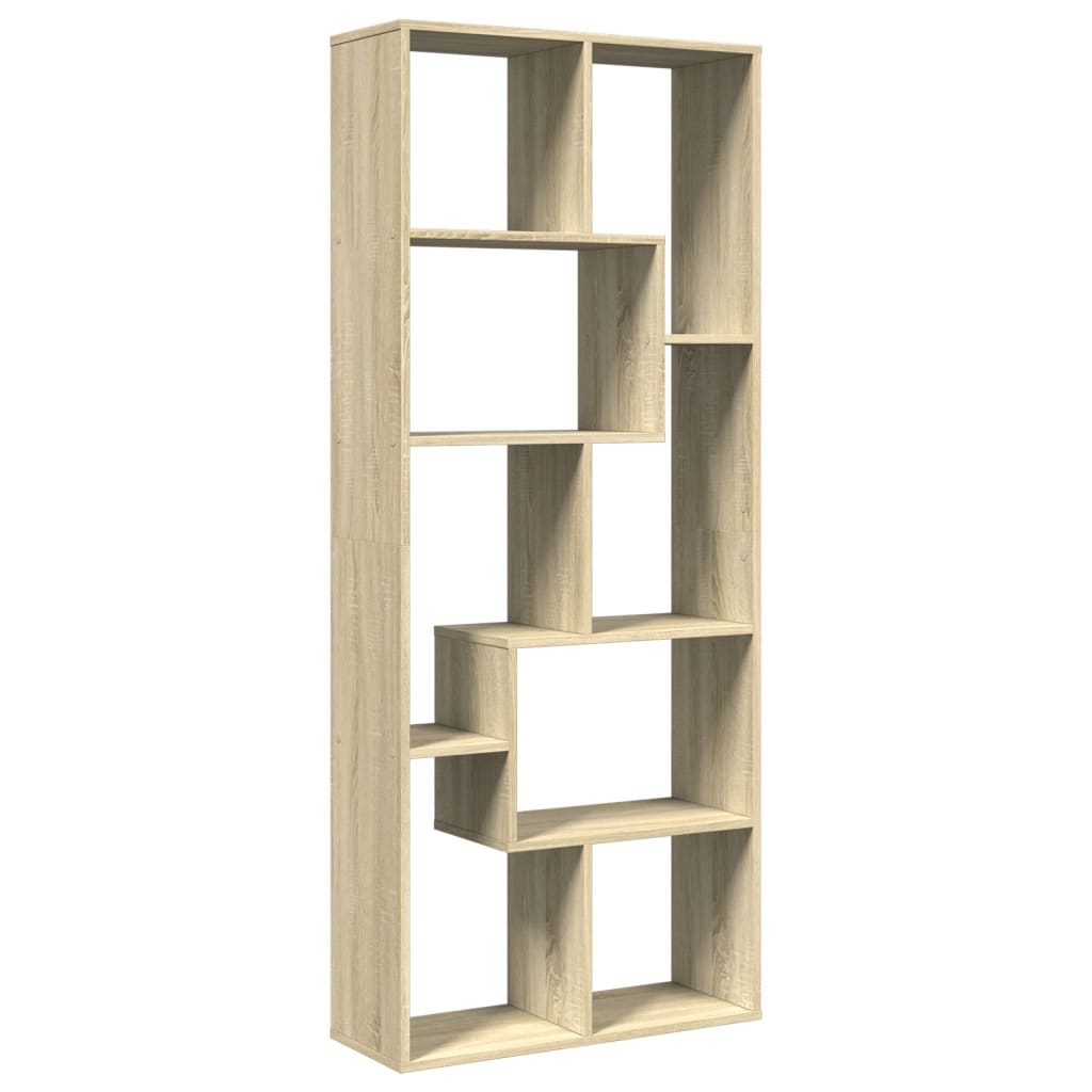 vidaXL Librería divisora madera ingeniería roble Sonoma 67x25x161,5 cm