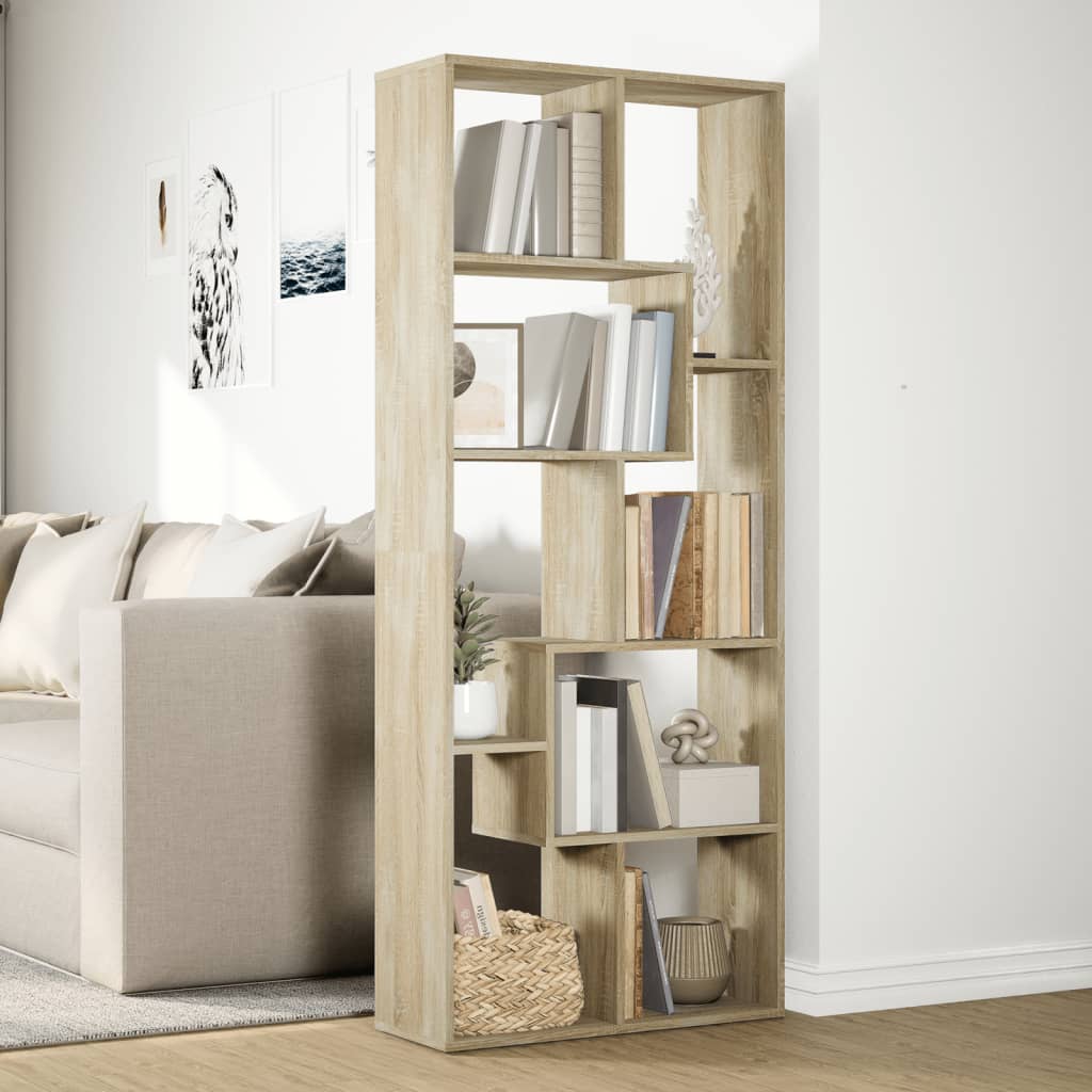 vidaXL Librería divisora madera ingeniería roble Sonoma 67x25x161,5 cm