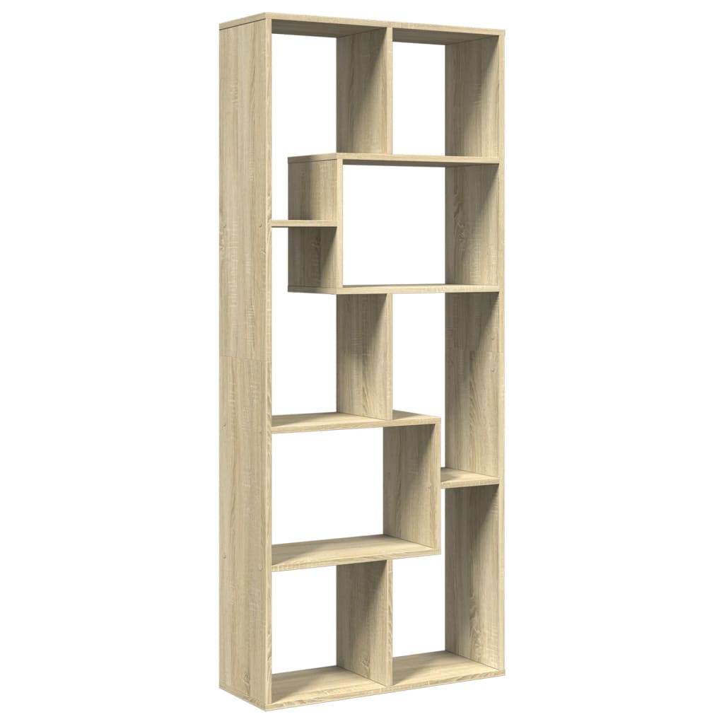 vidaXL Librería divisora madera ingeniería roble Sonoma 67x25x161,5 cm