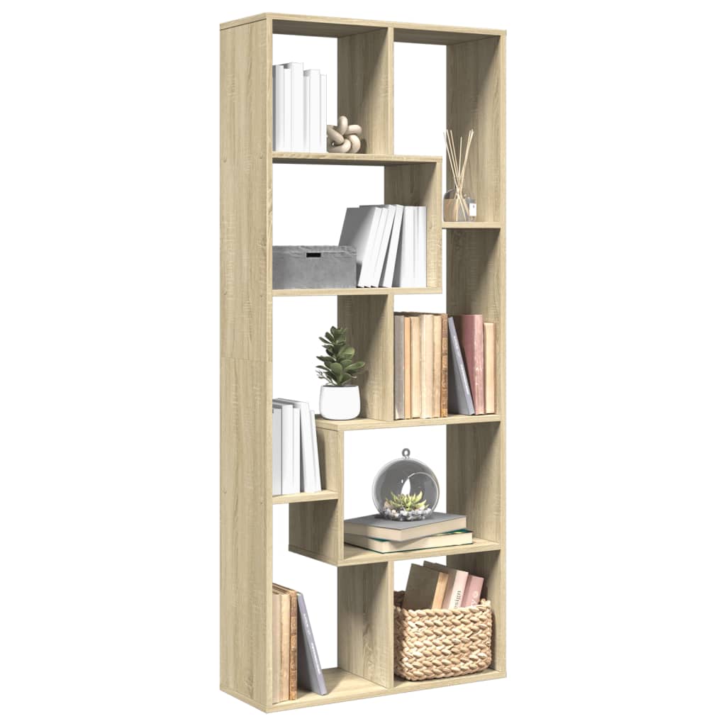 vidaXL Librería divisora madera ingeniería roble Sonoma 67x25x161,5 cm