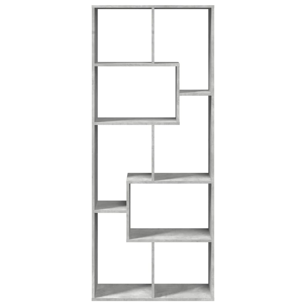 vidaXL Librería divisora madera ingeniería gris hormigón 67x25x161,5cm