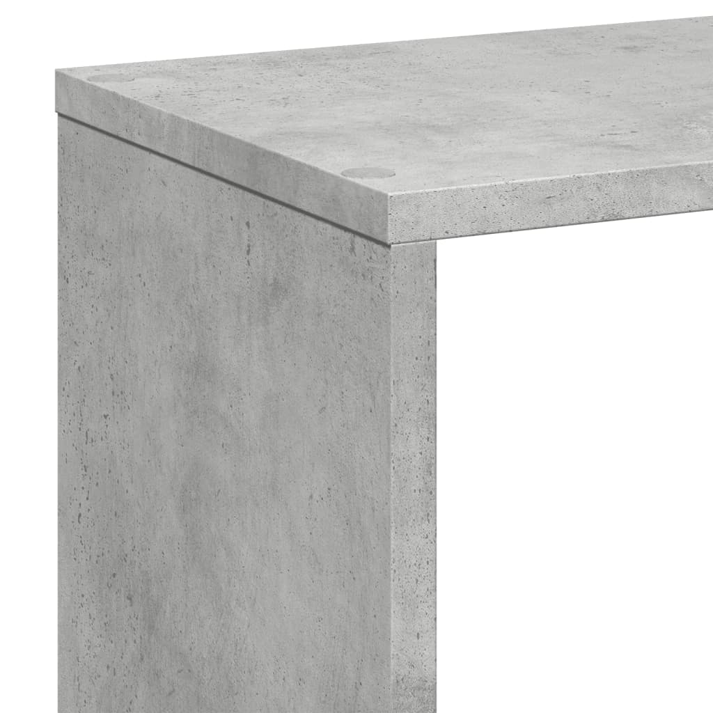 vidaXL Librería divisora madera ingeniería gris hormigón 67x25x161,5cm