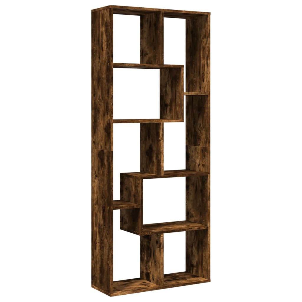 vidaXL Librería divisora madera ingeniería roble ahumado 67x25x161,5cm