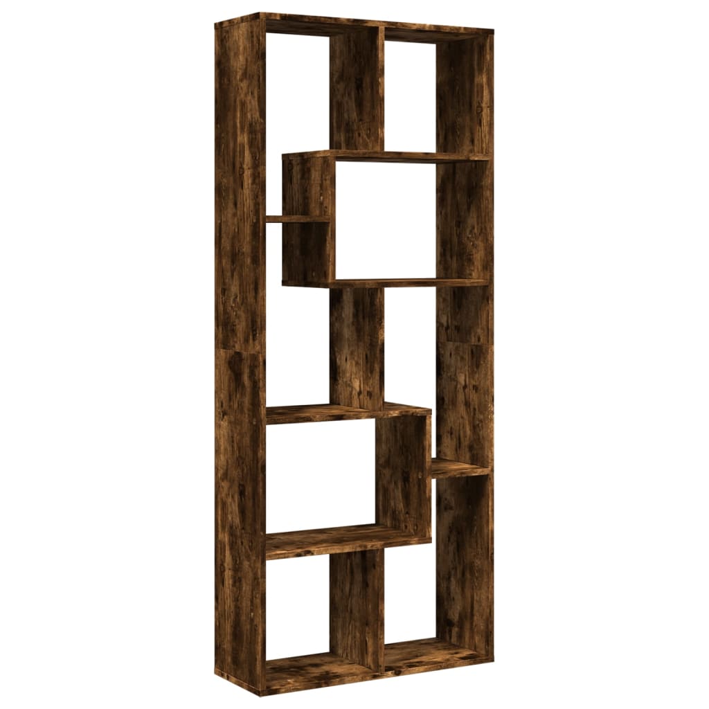 vidaXL Librería divisora madera ingeniería roble ahumado 67x25x161,5cm