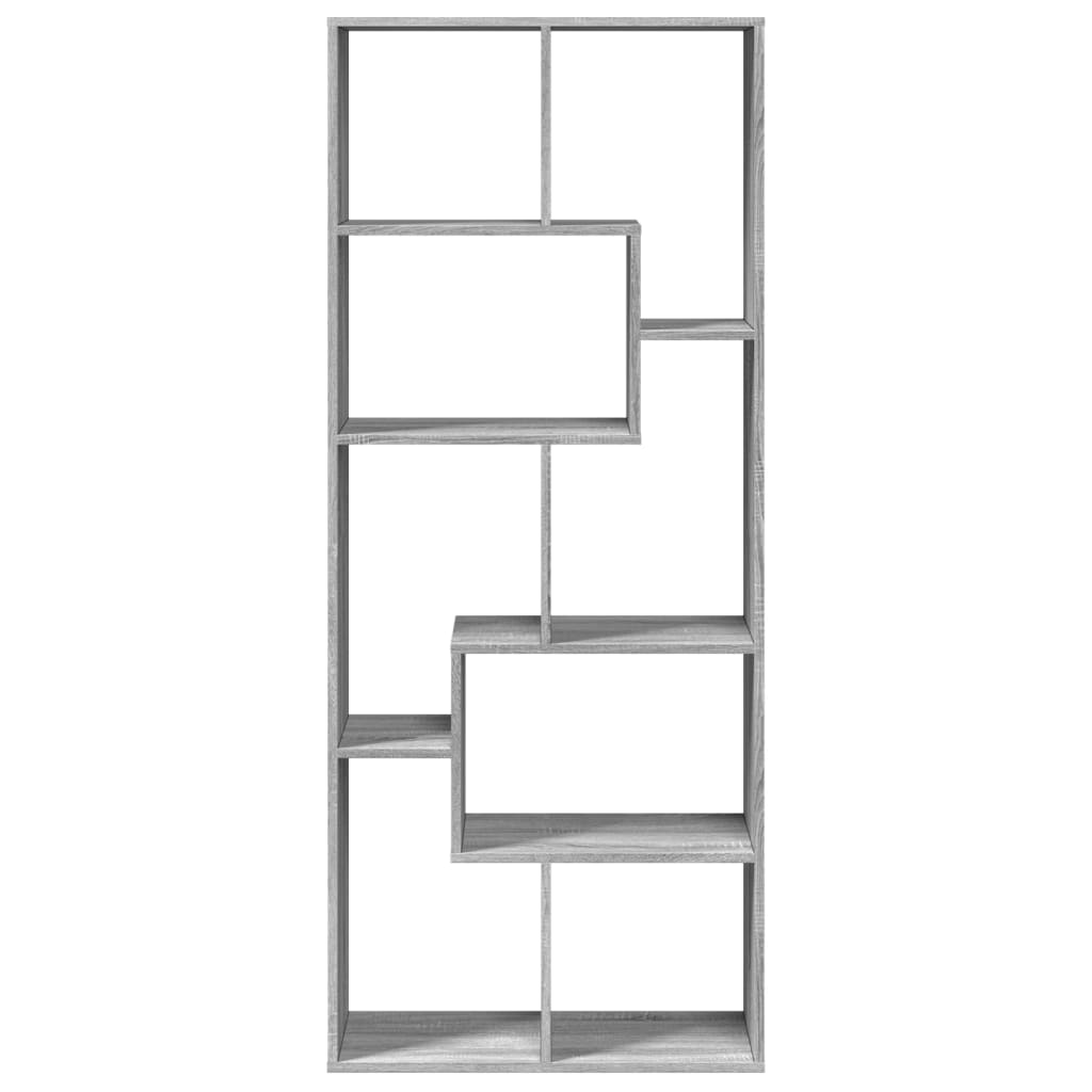 vidaXL Librería divisora madera ingeniería gris Sonoma 67x25x161,5 cm