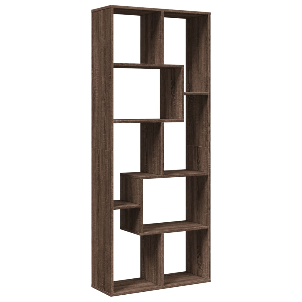 vidaXL Librería divisora madera ingeniería marrón roble 67x25x161,5 cm