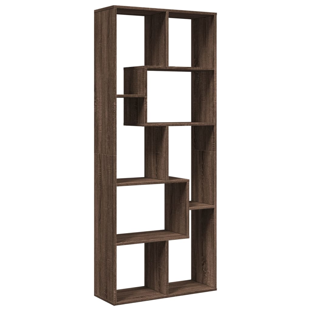 vidaXL Librería divisora madera ingeniería marrón roble 67x25x161,5 cm