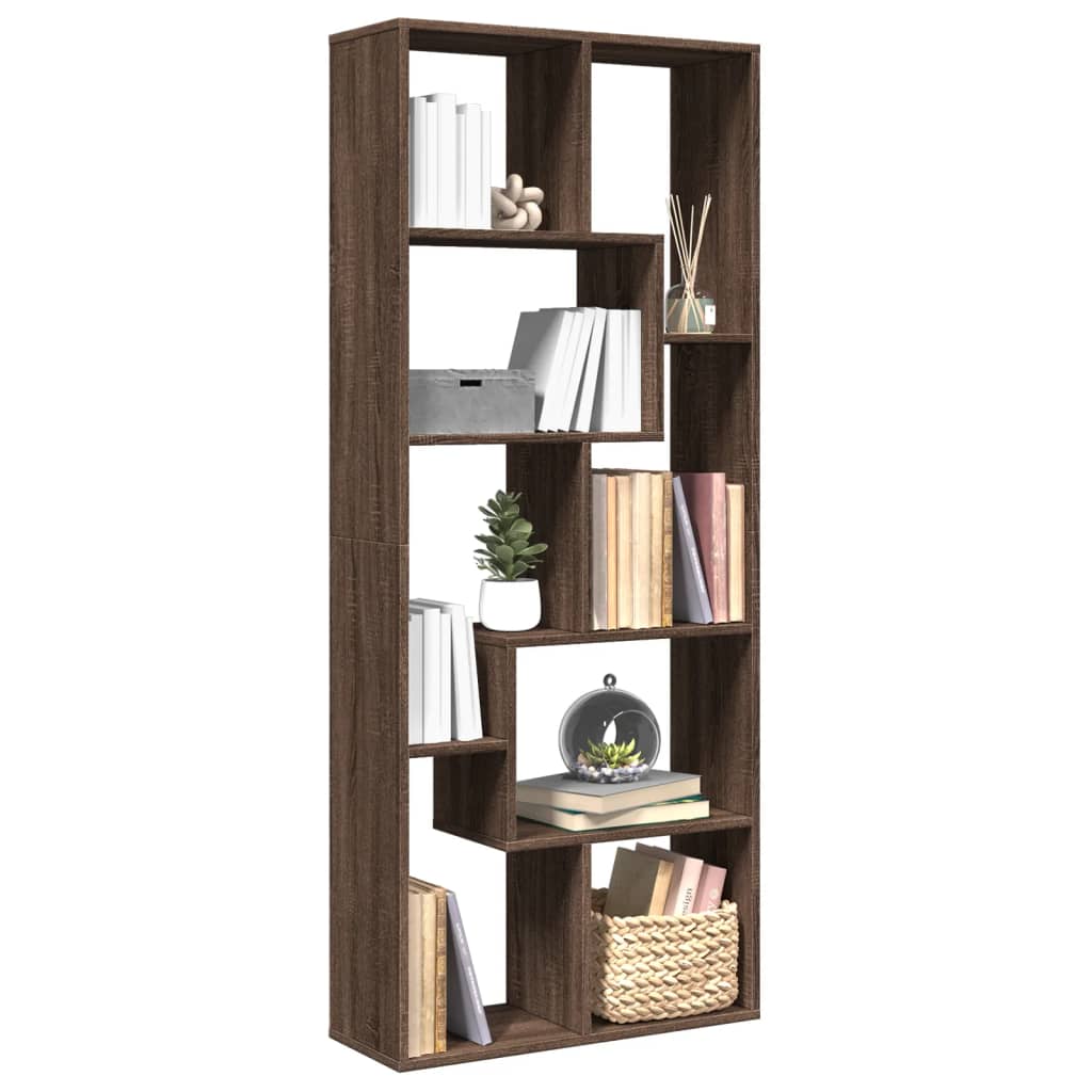 vidaXL Librería divisora madera ingeniería marrón roble 67x25x161,5 cm