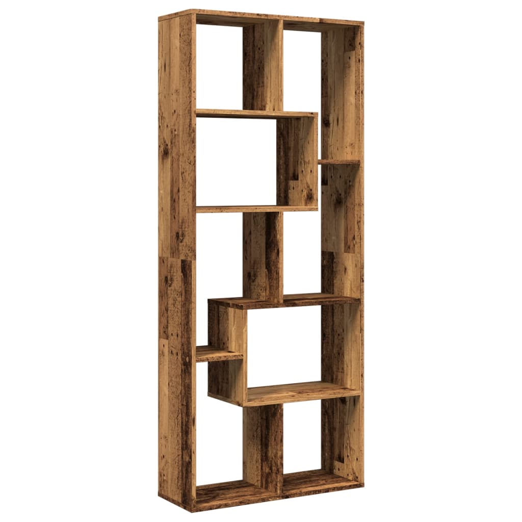 vidaXL Librería divisora madera ingeniería envejecida 67x25x161,5 cm