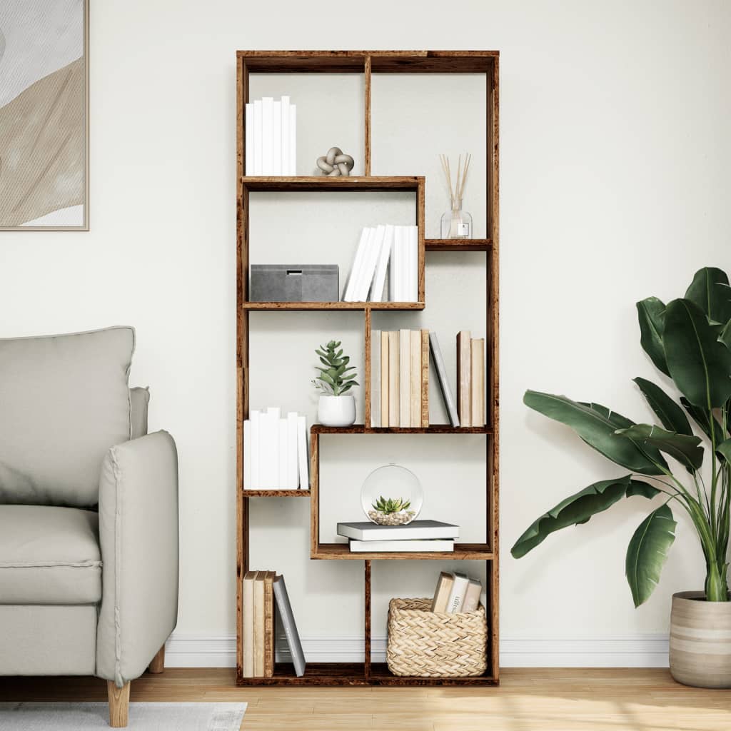 vidaXL Librería divisora madera ingeniería envejecida 67x25x161,5 cm