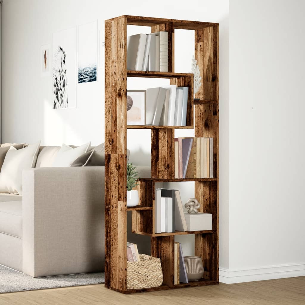 vidaXL Librería divisora madera ingeniería envejecida 67x25x161,5 cm