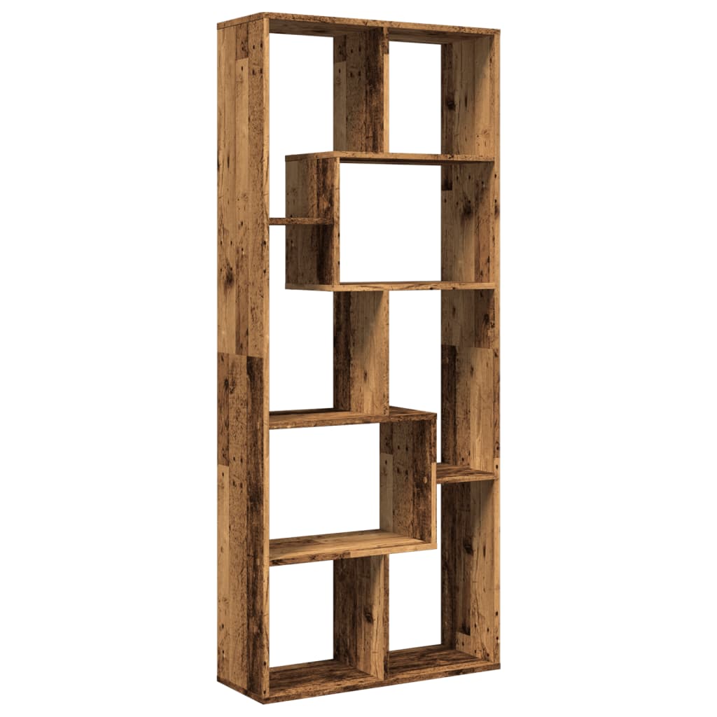 vidaXL Librería divisora madera ingeniería envejecida 67x25x161,5 cm