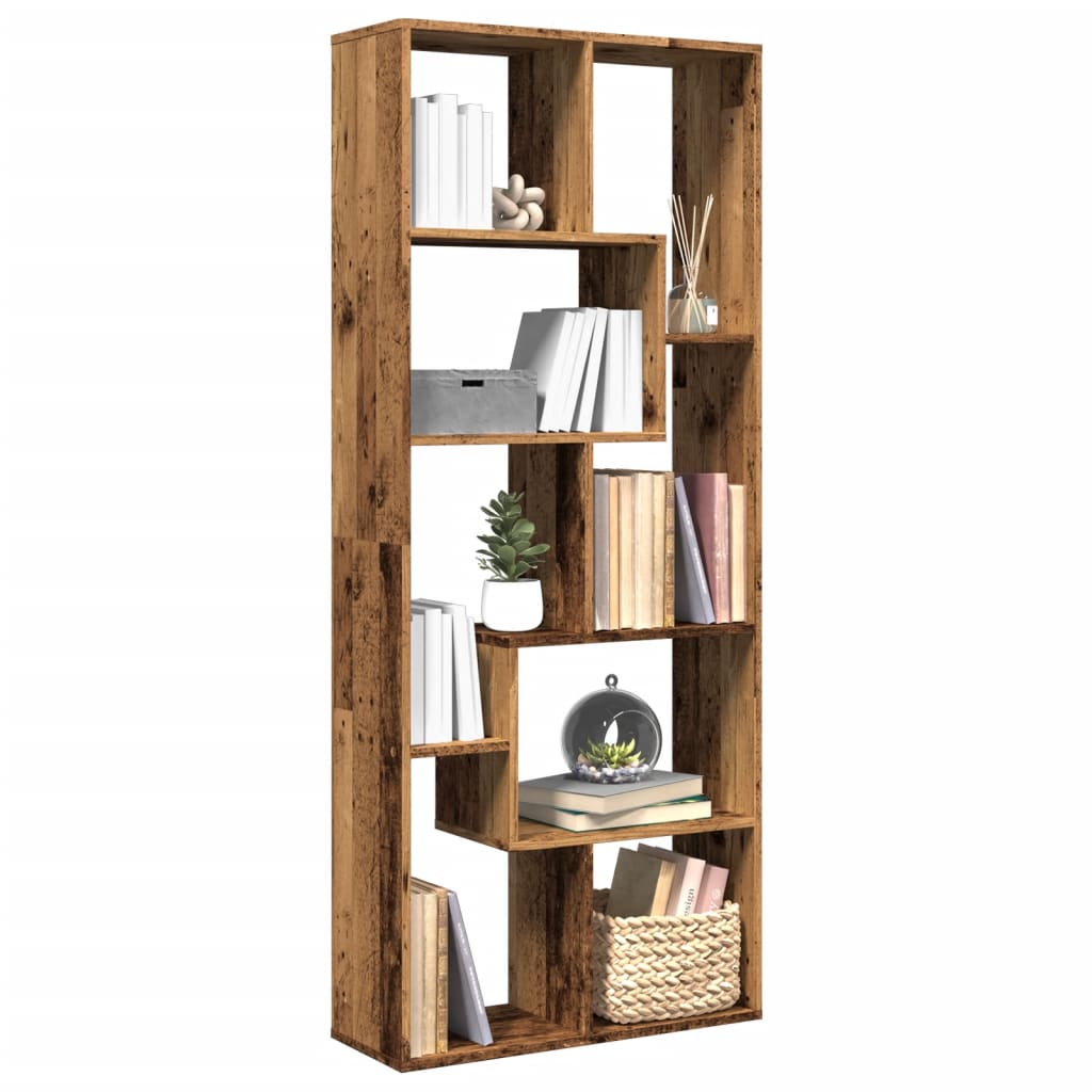 vidaXL Librería divisora madera ingeniería envejecida 67x25x161,5 cm