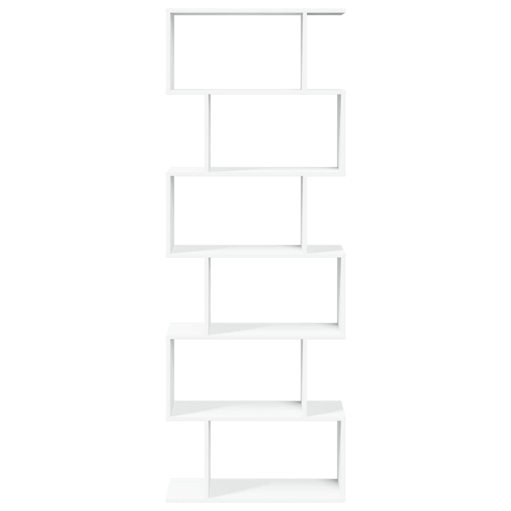 vidaXL Librería divisor 6 niveles madera ingeniería blanco 70x24x193cm