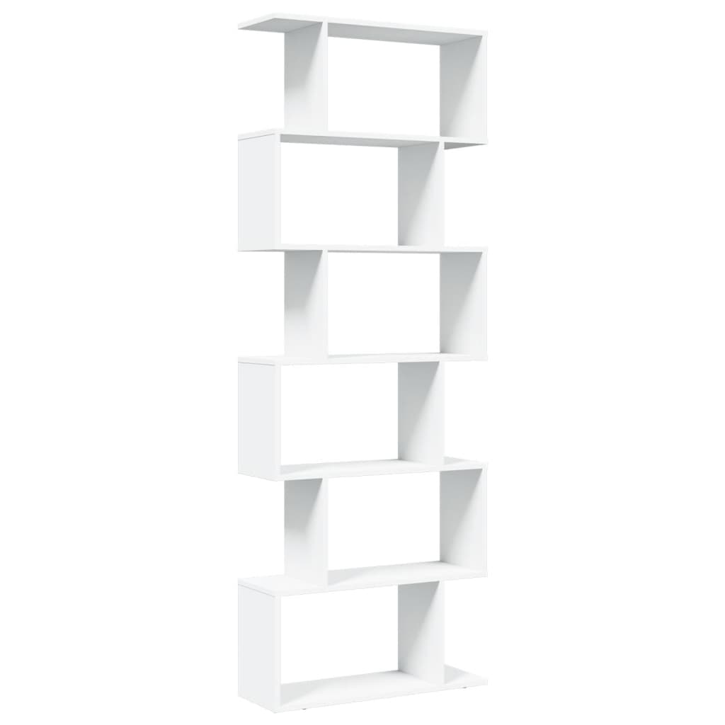 vidaXL Librería divisor 6 niveles madera ingeniería blanco 70x24x193cm